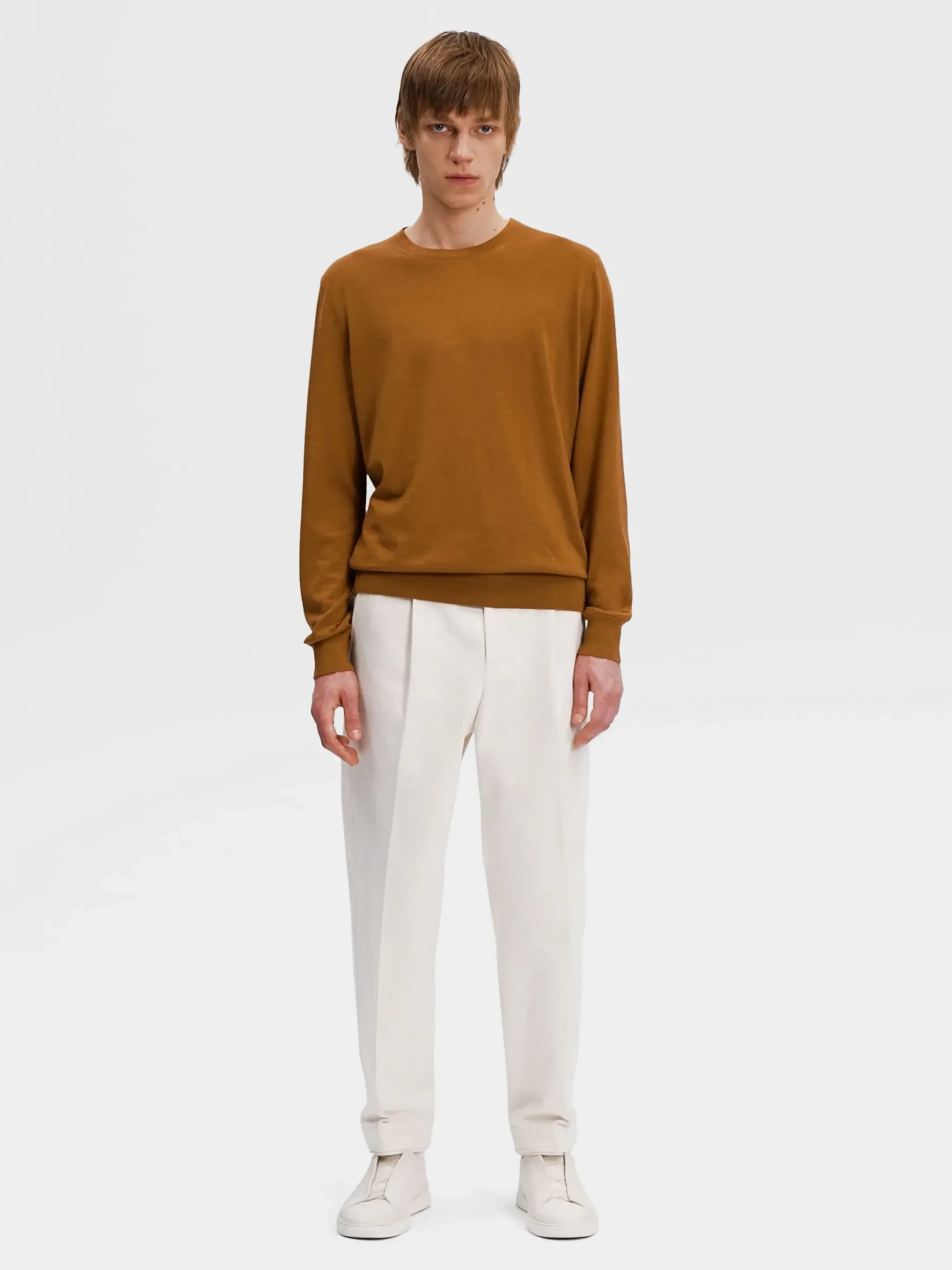 Dark Foliage Mélange Cashseta Crewneck