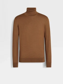 Dark Foliage Mélange Cashseta Turtleneck