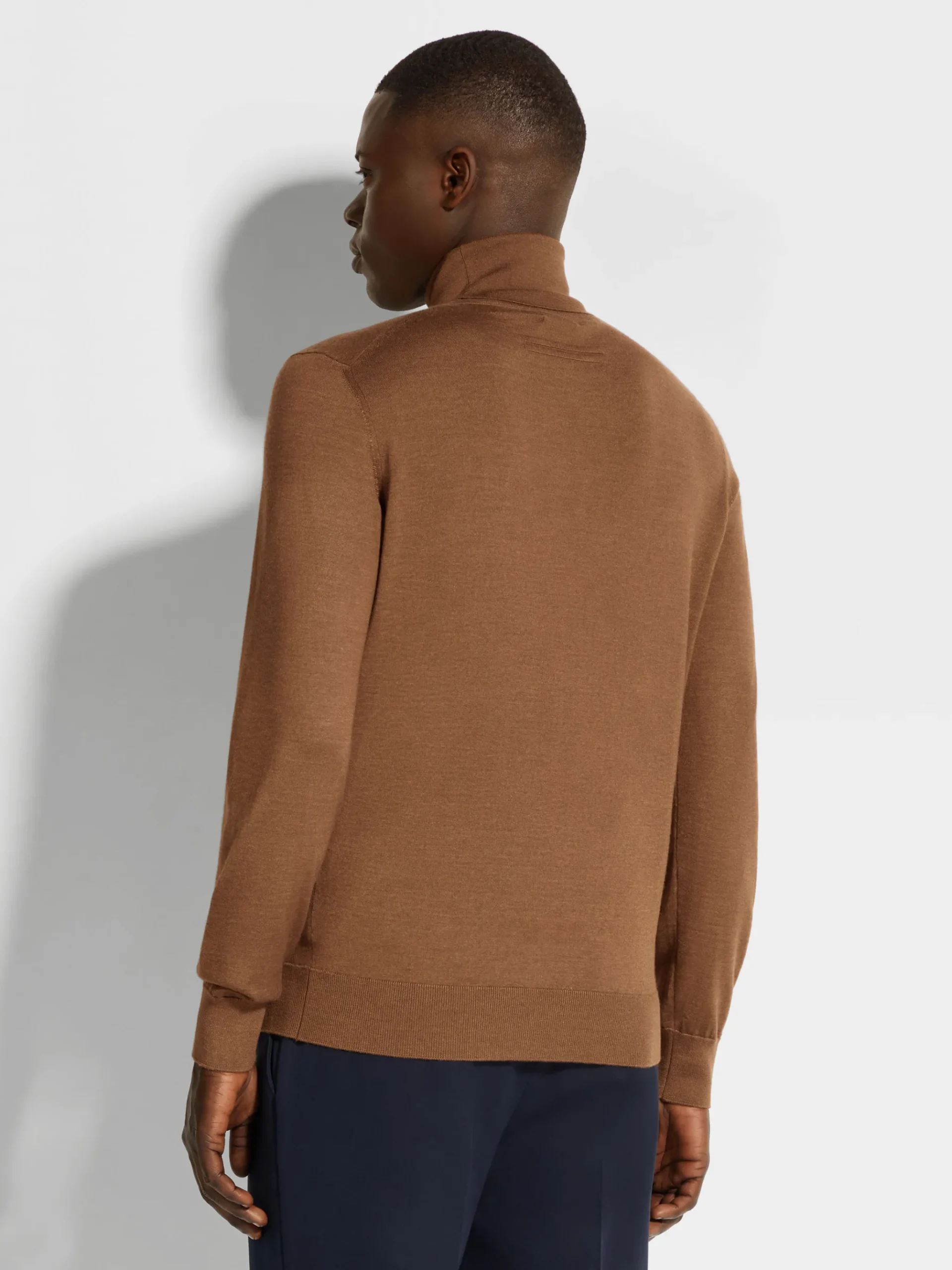 Dark Foliage Mélange Cashseta Turtleneck
