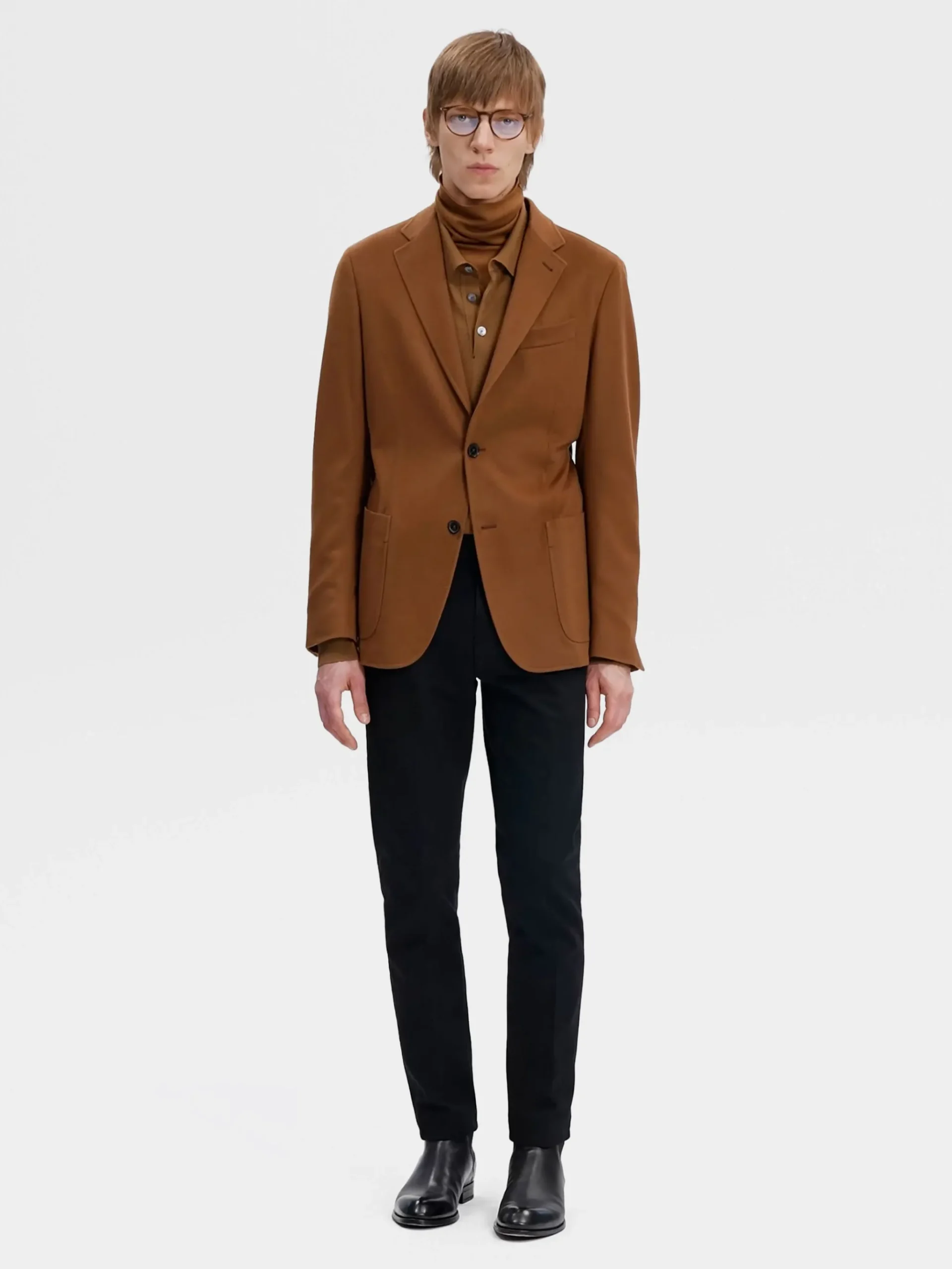 Dark Foliage Mélange Cashseta Turtleneck