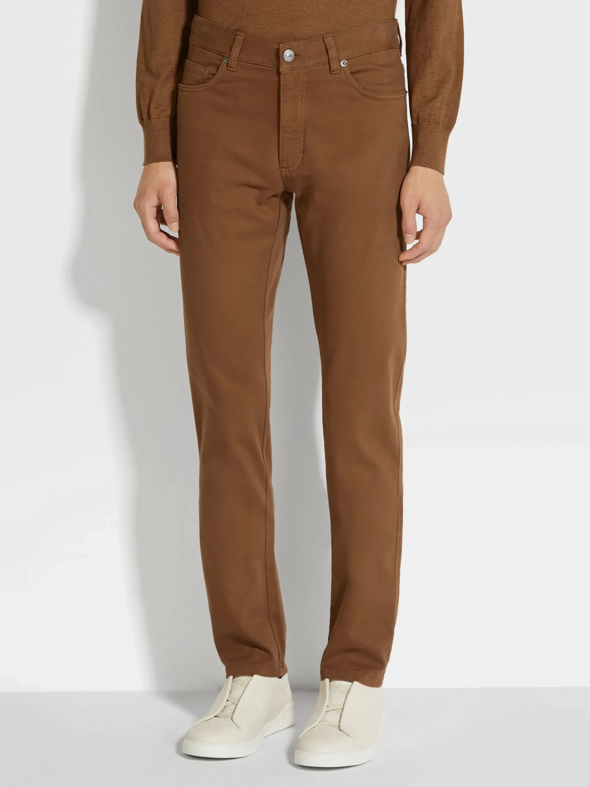 Dark Foliage Stretch Cotton Roccia Jeans
