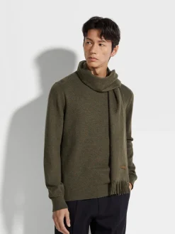 Dark Green Multimélange Oasi Cashmere Scarf
