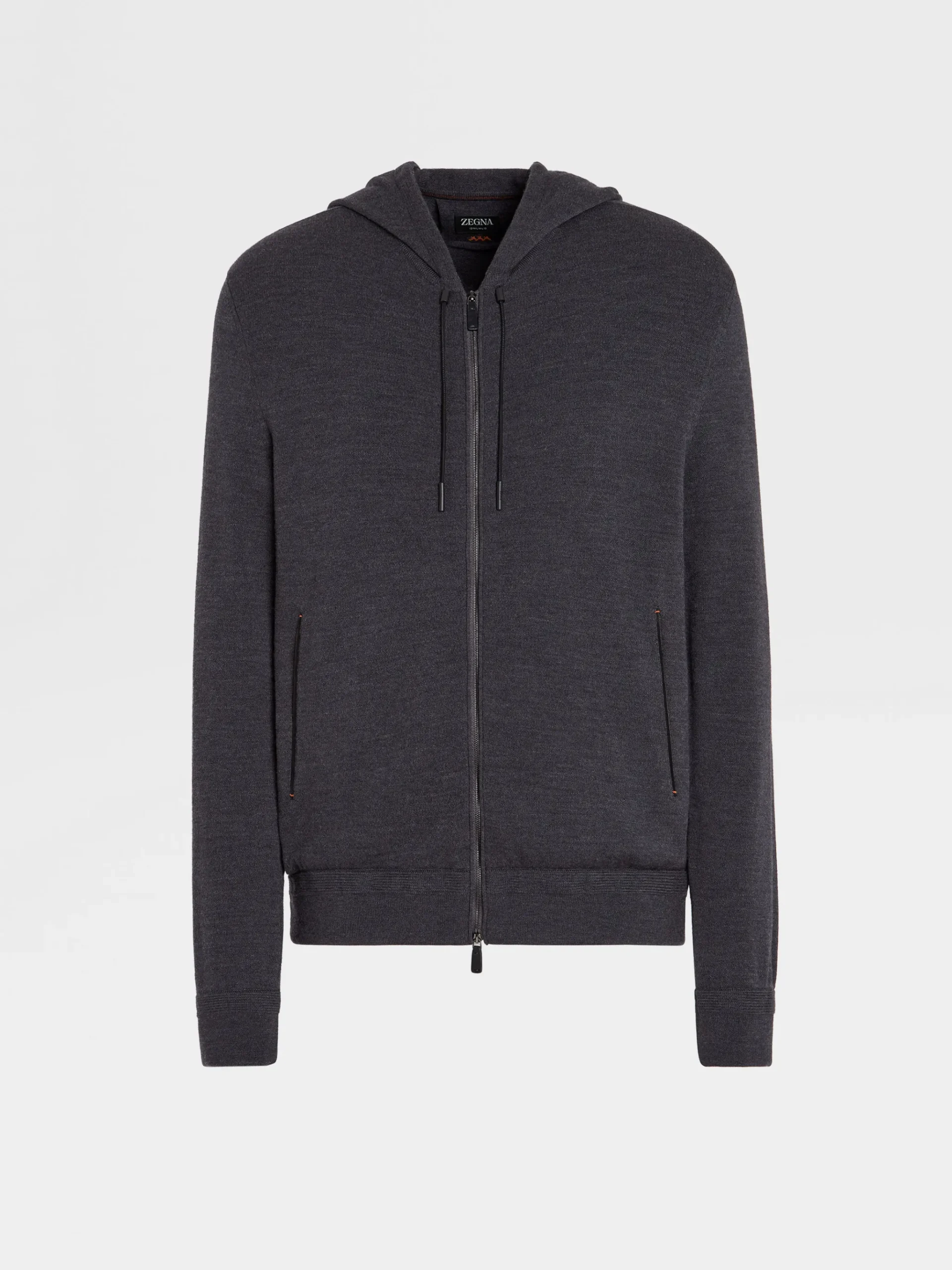 Dark Grey 12milmil12 Wool Full Zip Hoodie