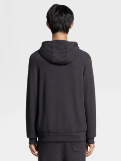 Dark Grey 12milmil12 Wool Full Zip Hoodie