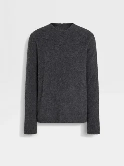 Dark Grey Mélange Oasi Cashmere Crewneck