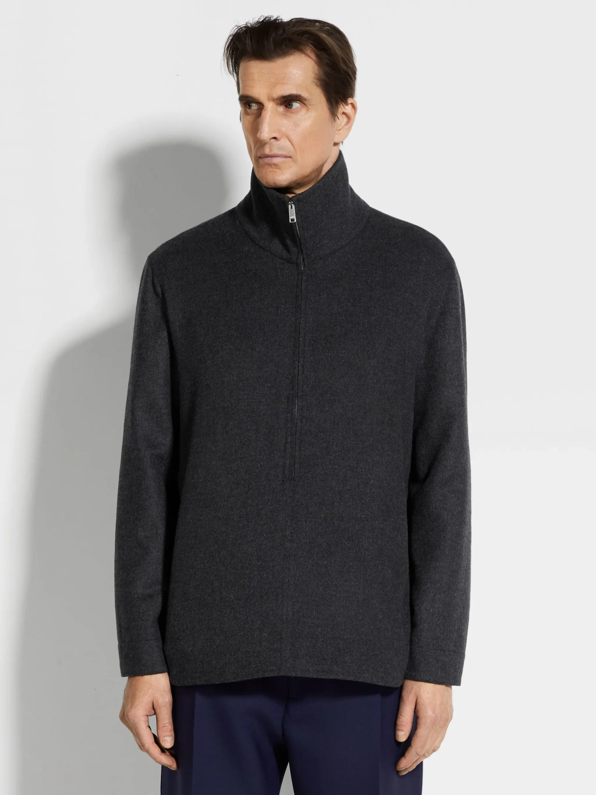 Dark Grey Mélange Trofeo™ Cashmere Overshirt