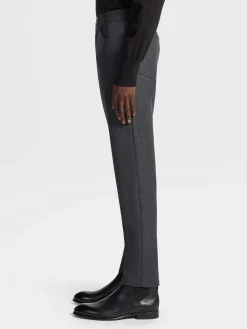 Dark Grey Wool and Cashmere Roccia Pants