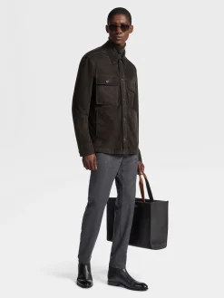 Dark Grey Wool and Cashmere Roccia Pants
