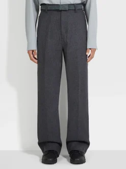 Dark Grey Wool and Cashmere Pants