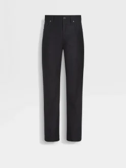 Dark Grey Wool and Cashmere Roccia Pants