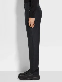 Dark Grey Wool and Cashmere Roccia Pants