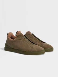 Dark Olive Green Suede Triple Stitch™ Sneakers