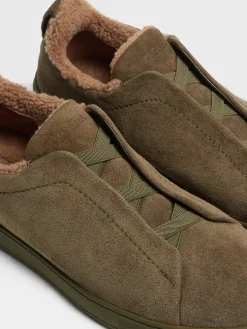 Dark Olive Green Suede Triple Stitch™ Sneakers