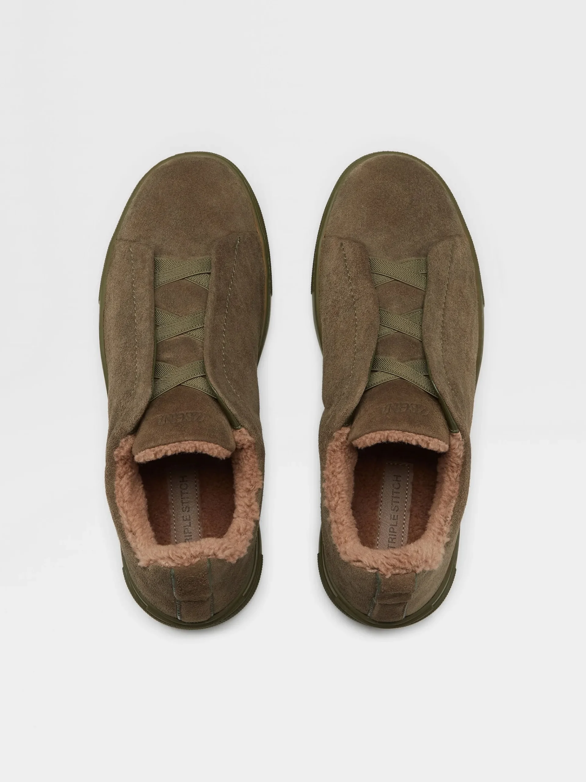 Dark Olive Green Suede Triple Stitch™ Sneakers