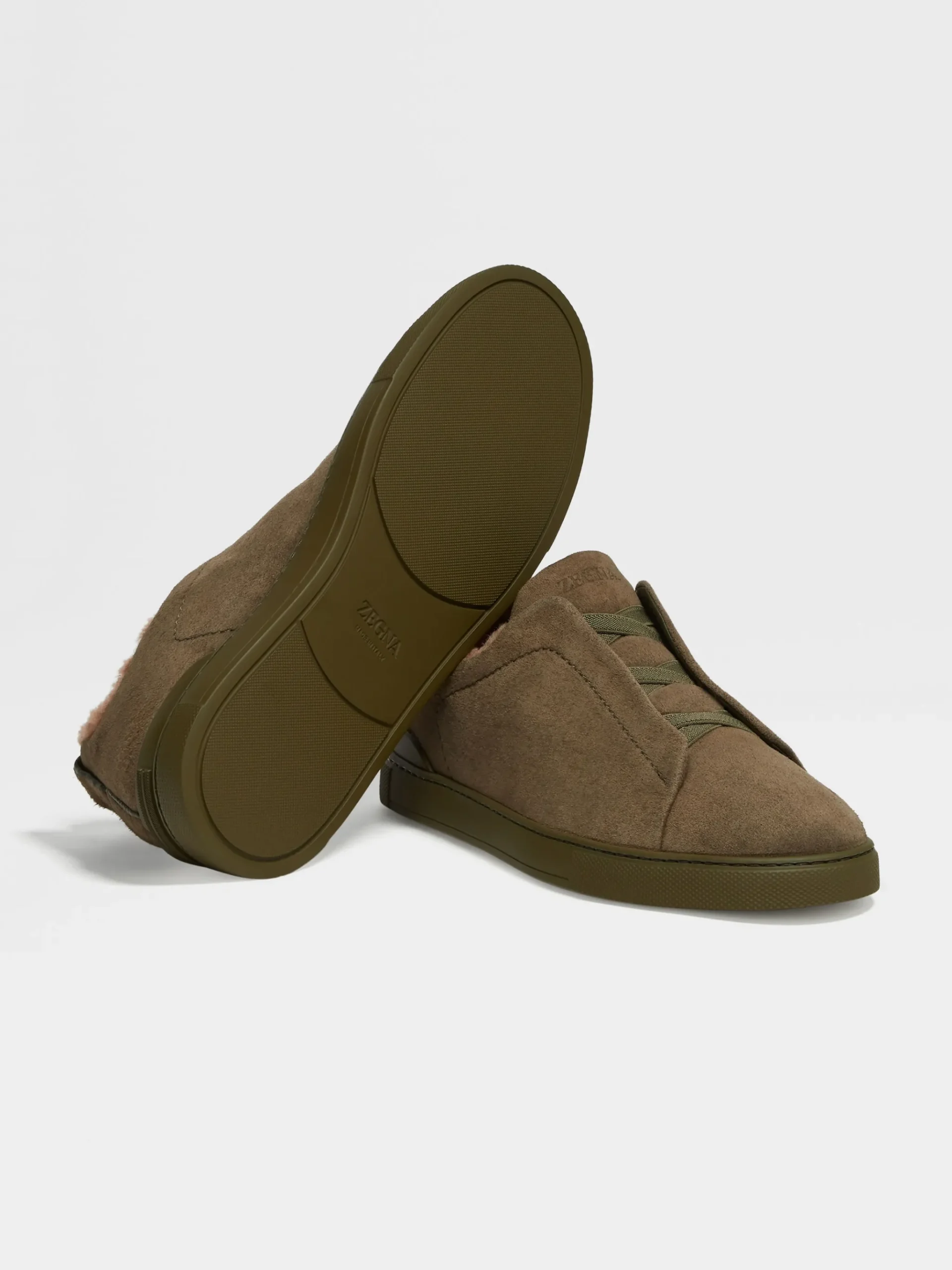 Dark Olive Green Suede Triple Stitch™ Sneakers