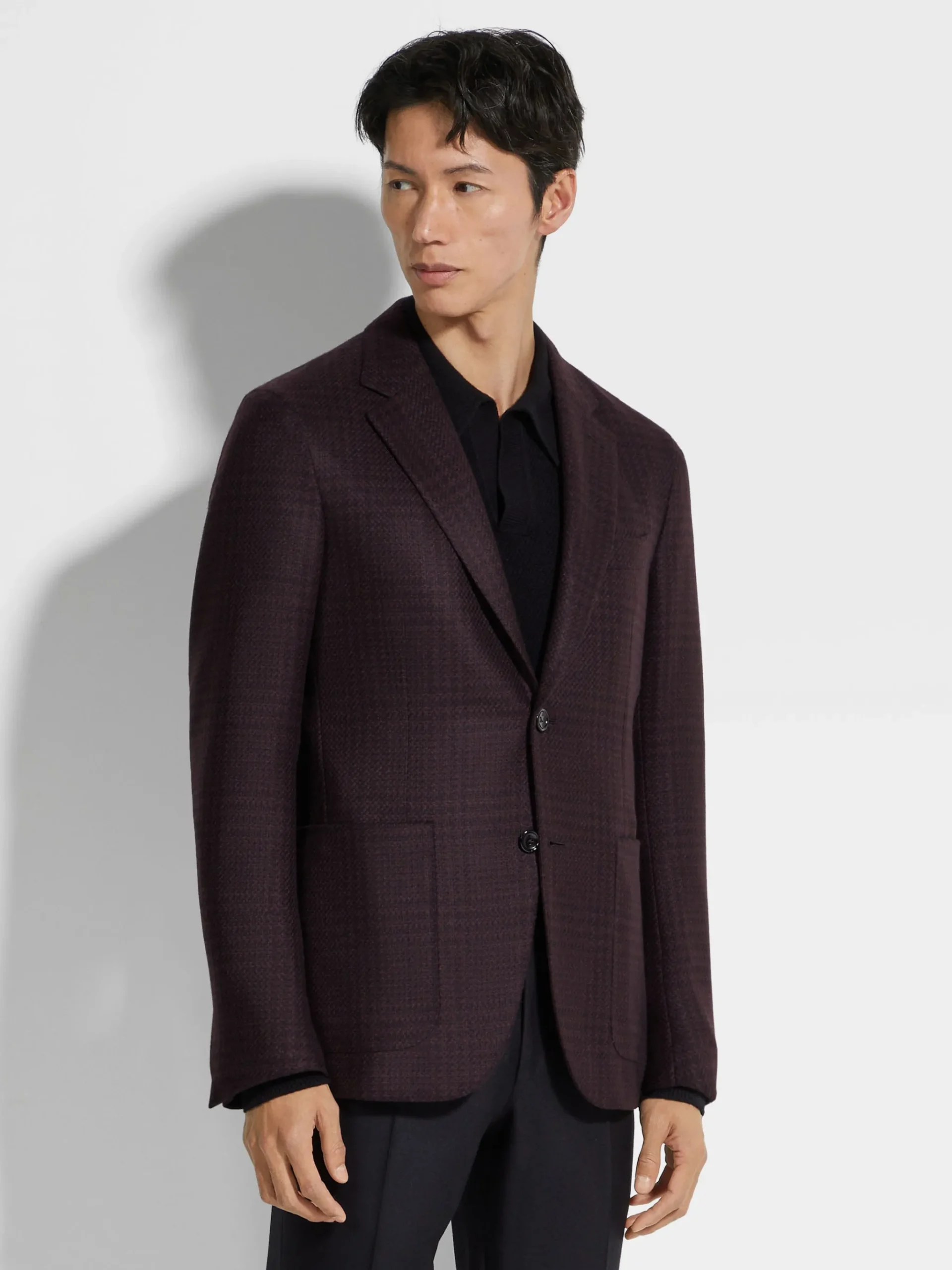 Dark Purple and Black Oasi Cashmere Jacket