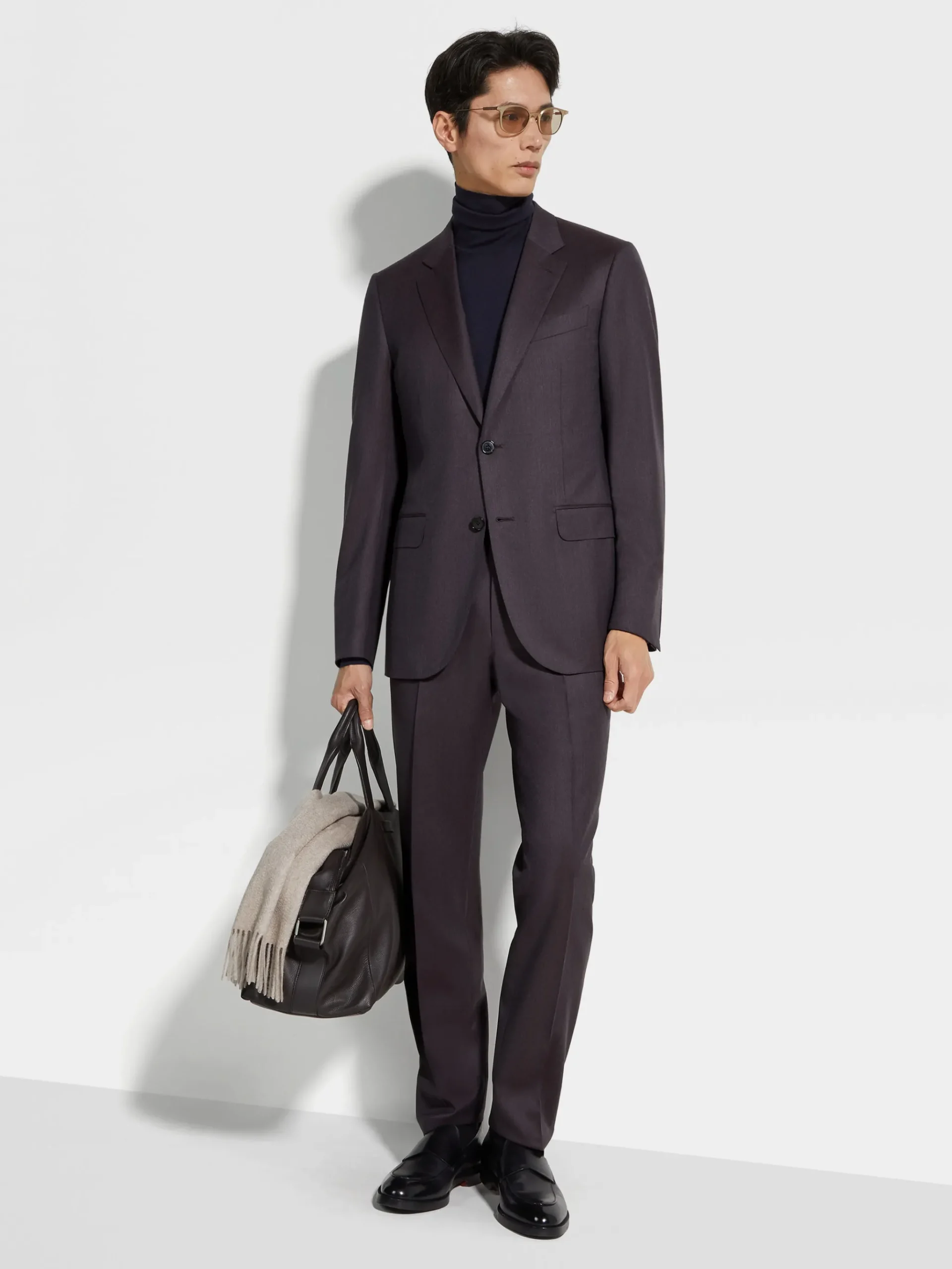 Dark Purple Centoventimila Wool Suit