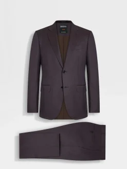 Dark Purple Centoventimila Wool Suit