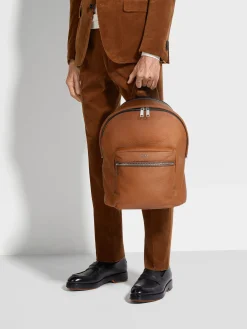 Foliage Deerskin Hoodie Backpack