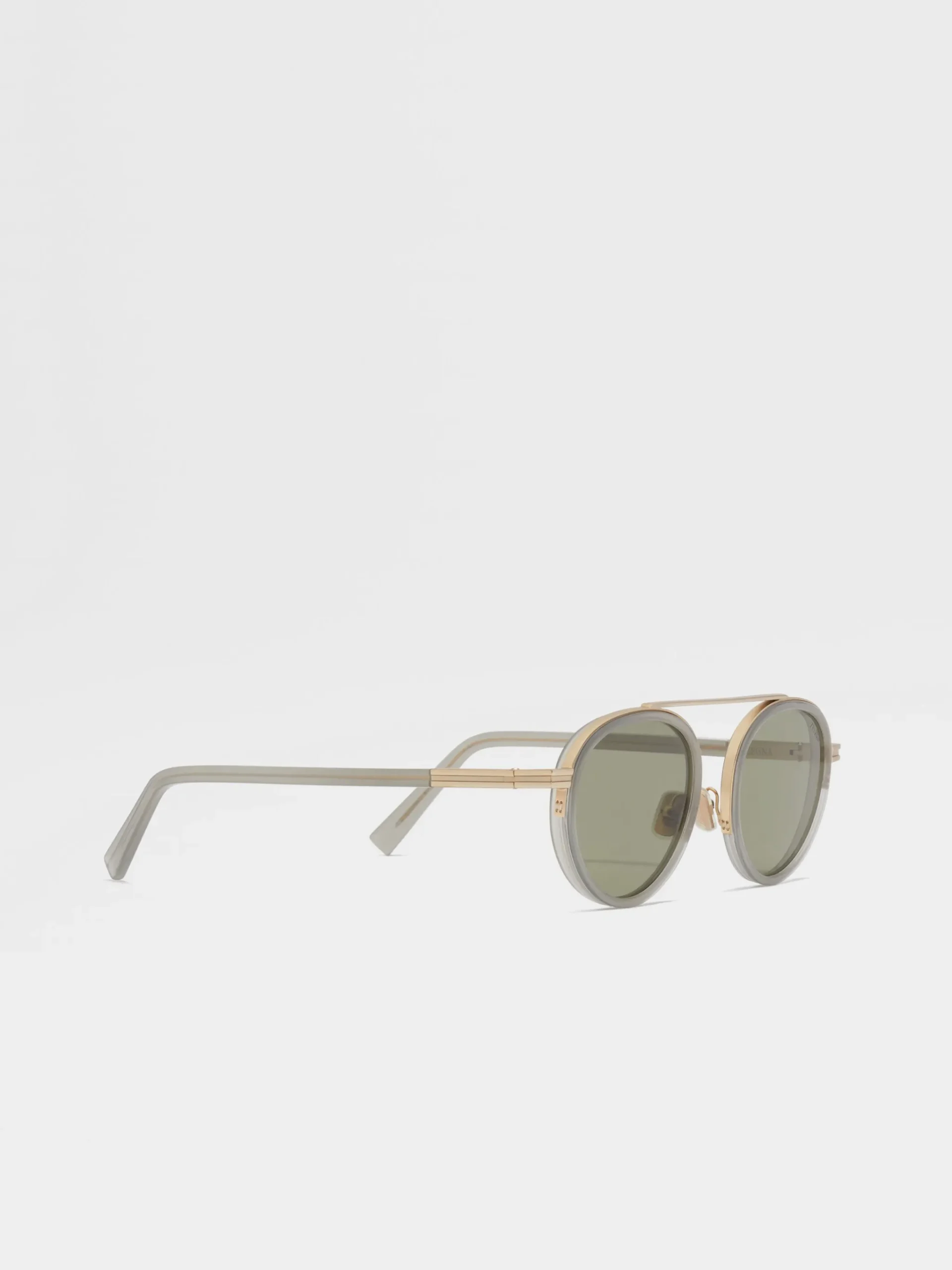 Green Orizzonte II Acetate and Metal Sunglasses
