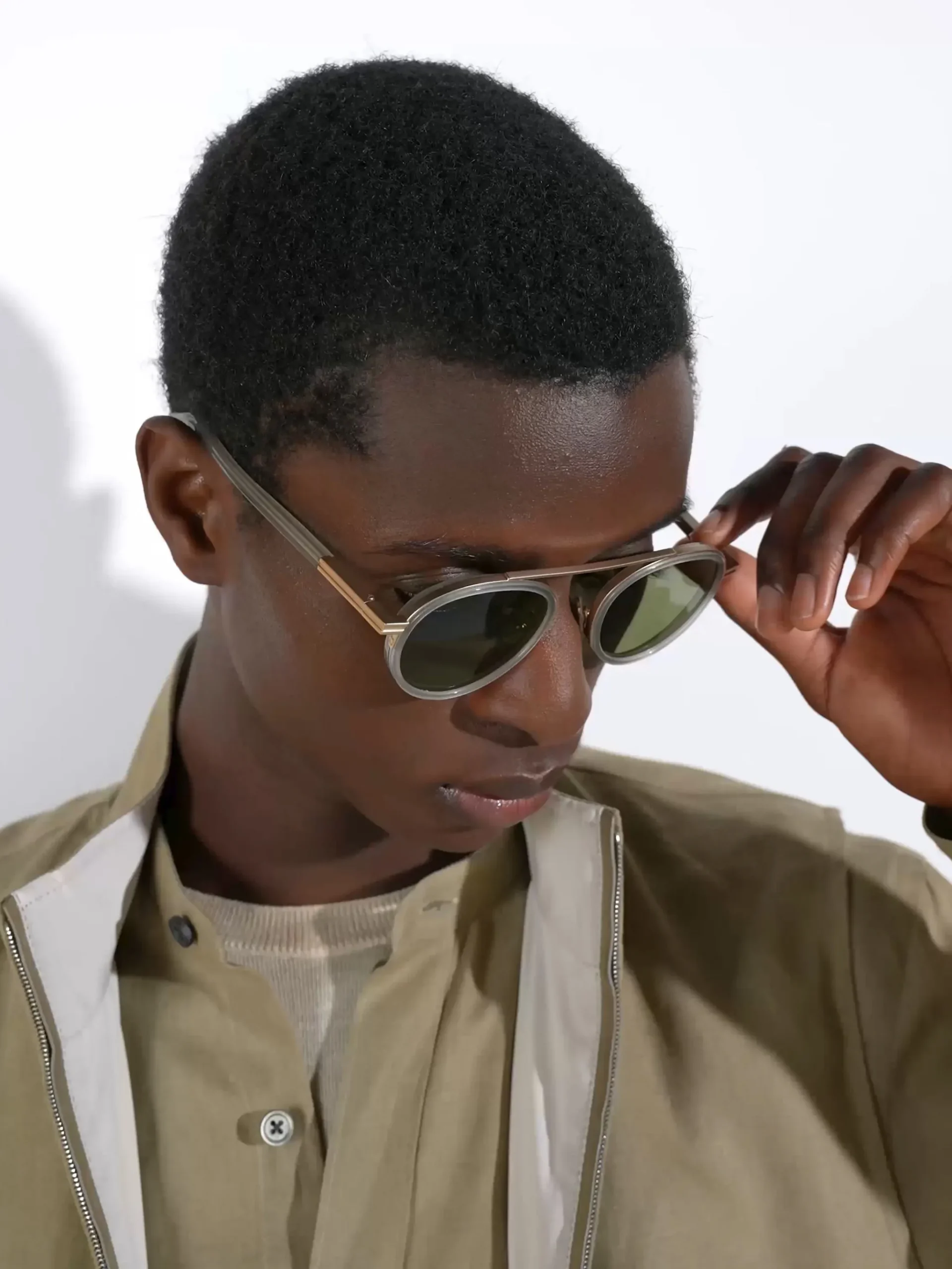 Green Orizzonte II Acetate and Metal Sunglasses