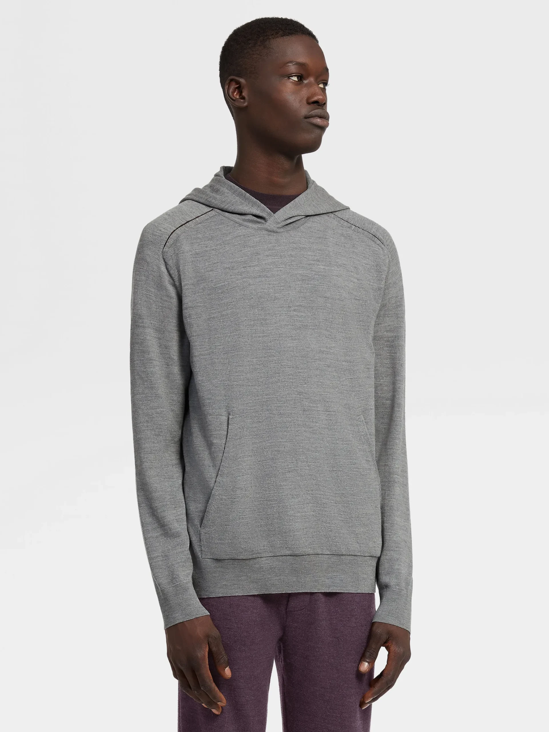 Grey Mélange 12milmil12 Wool Hoodie