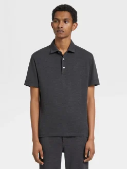 Grey Mélange 12milmil12 Wool Polo Shirt