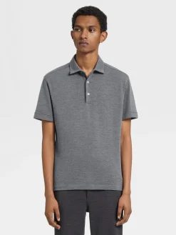 Grey Mélange 12milmil12 Wool Polo Shirt