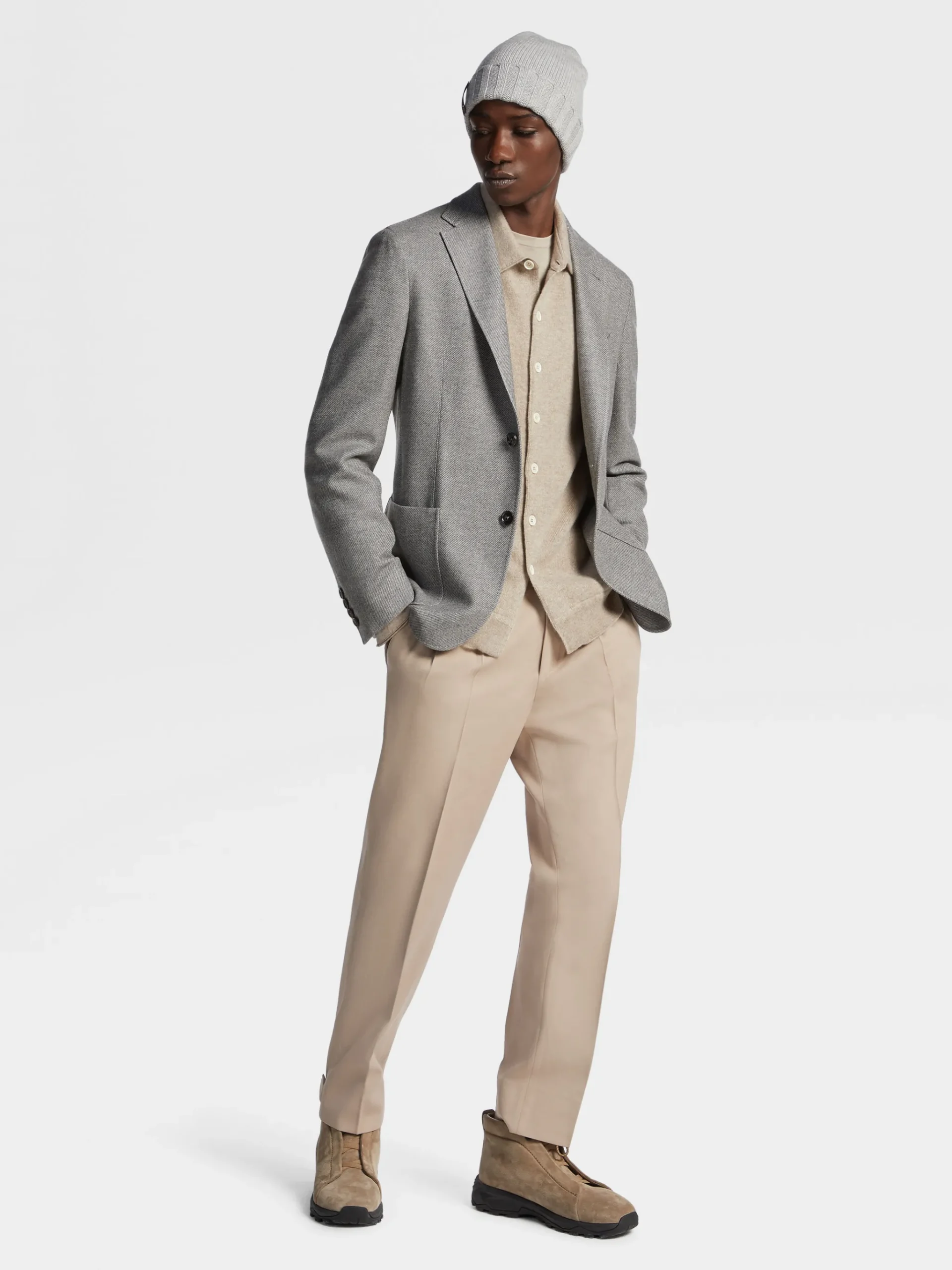 Grey Mélange Trofeo™ Cashmere Shirt Jacket
