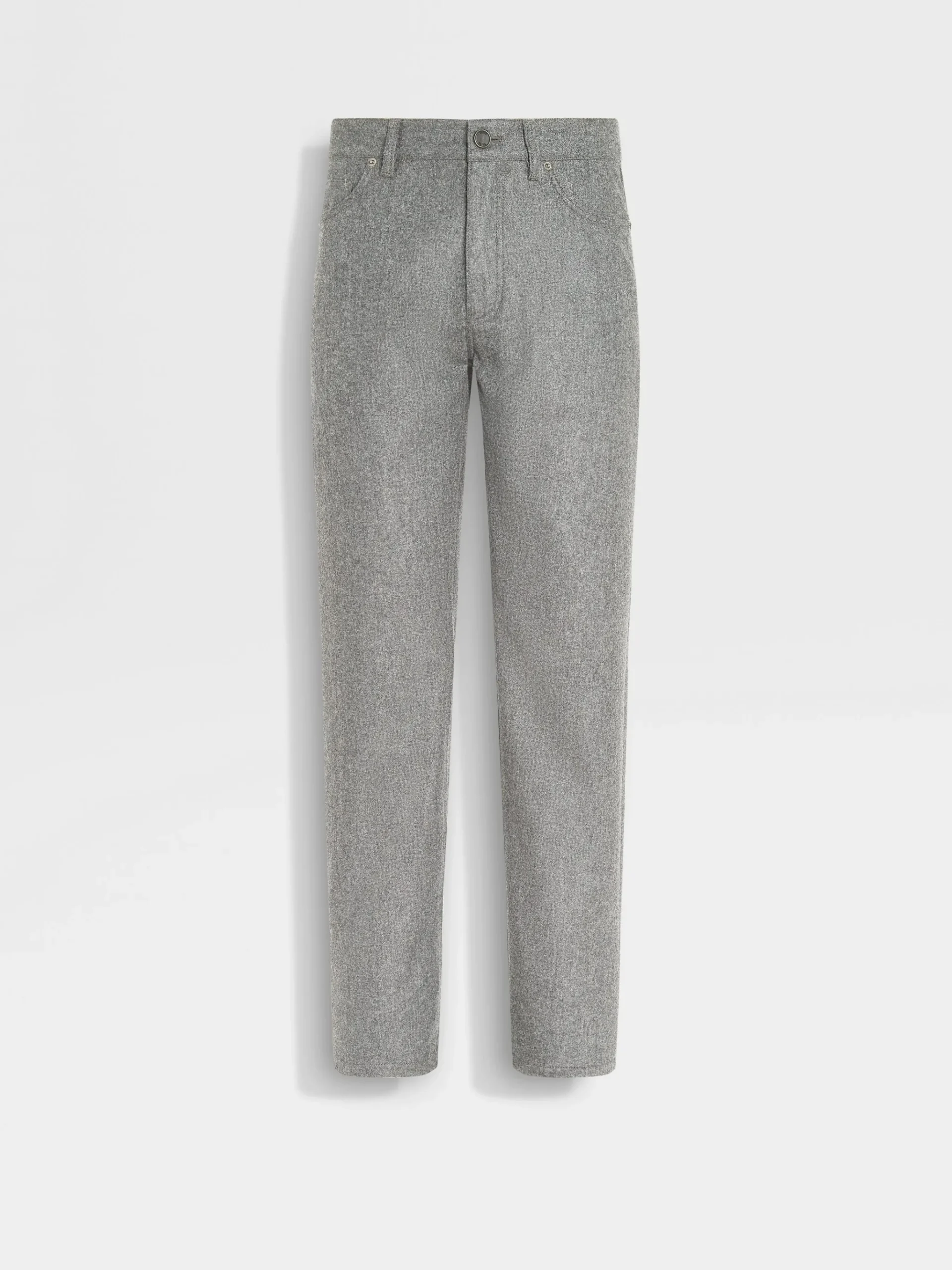 Grey Mélange Wool and Cashmere Roccia Pants