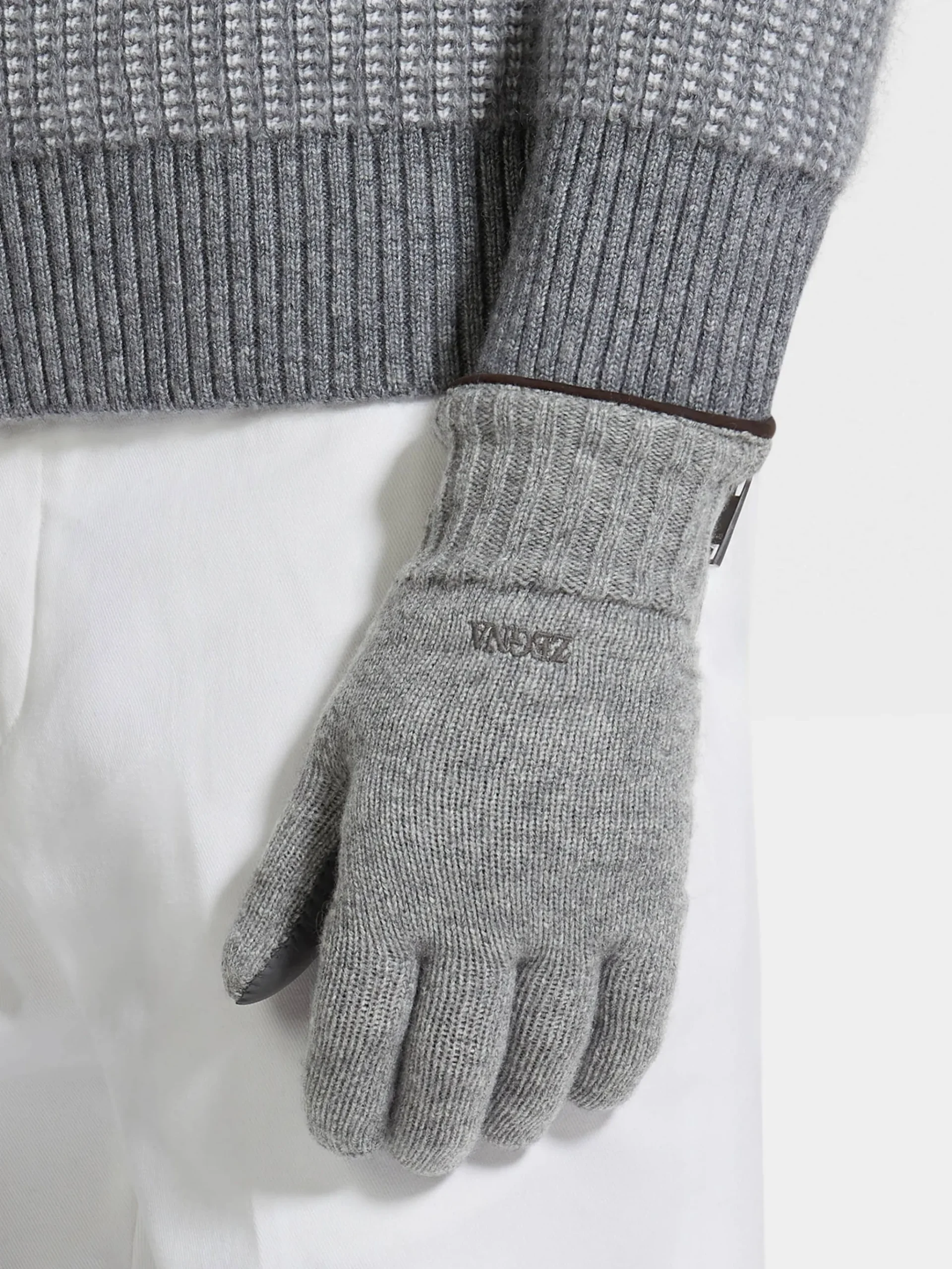 Grey Oasi Cashmere Gloves