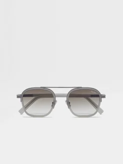 Grey Orizzonte I Acetate and Metal Sunglasses