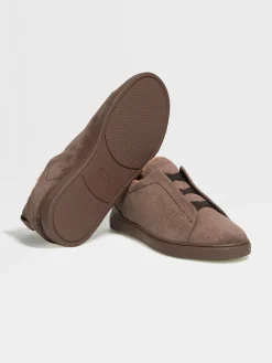 Greyish Brown Suede Triple Stitch™ Sneakers