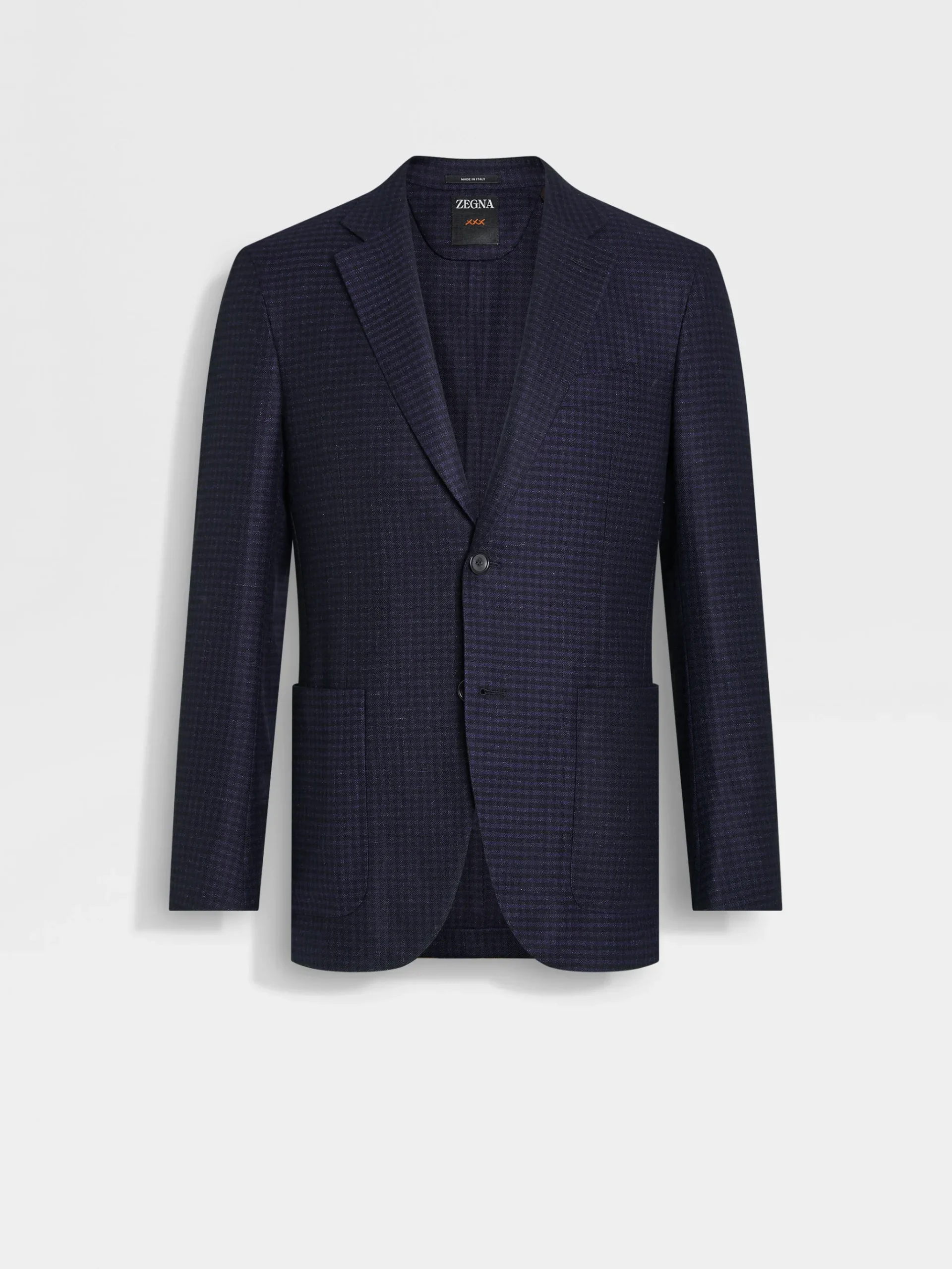 Ink Blue and Black Cashmere and Linen Jacket