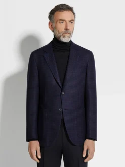 Ink Blue and Black Cashmere and Linen Jacket
