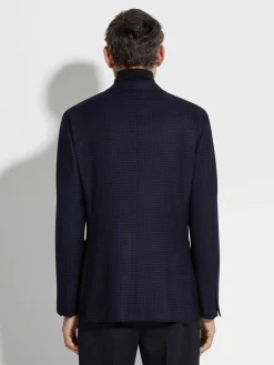 Ink Blue and Black Cashmere and Linen Jacket