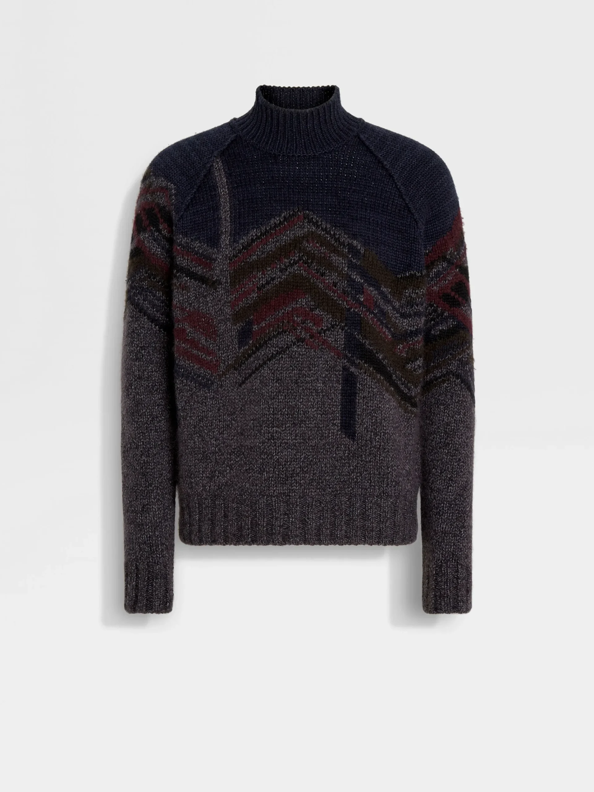 Ink Blue Cashmere Mohair and Silk Turtleneck