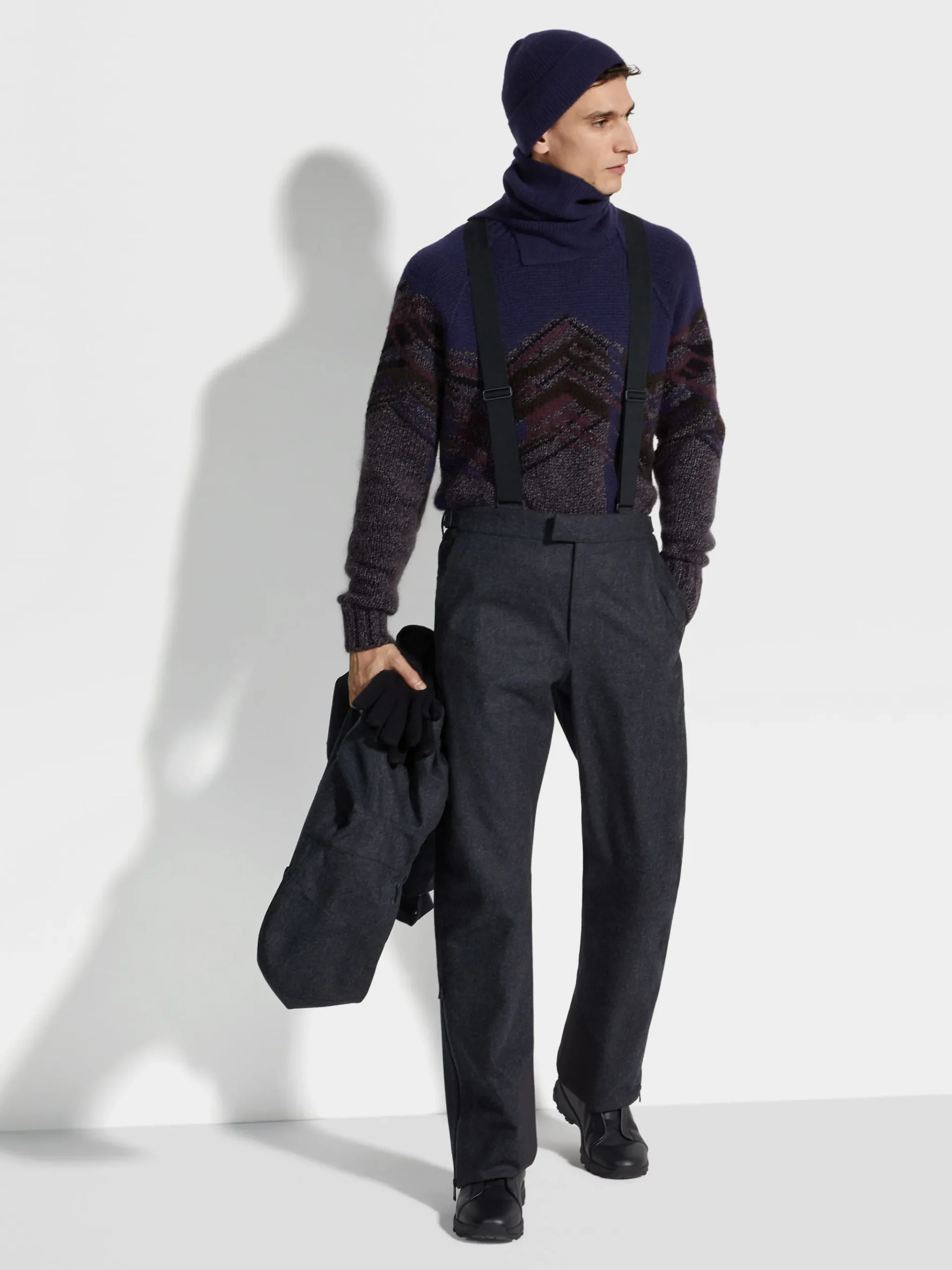 Ink Blue Cashmere Mohair and Silk Turtleneck