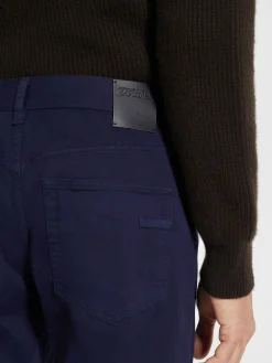 Ink Blue Cotton Roccia Pants