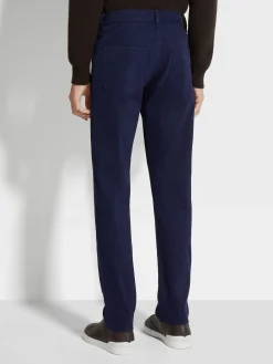 Ink Blue Cotton Roccia Pants