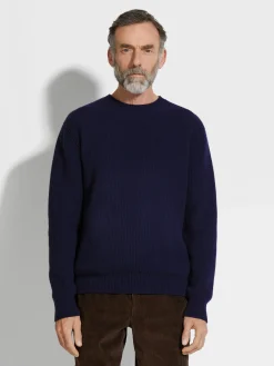 Ink Blue Oasi Cashmere Crewneck