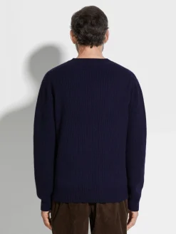 Ink Blue Oasi Cashmere Crewneck