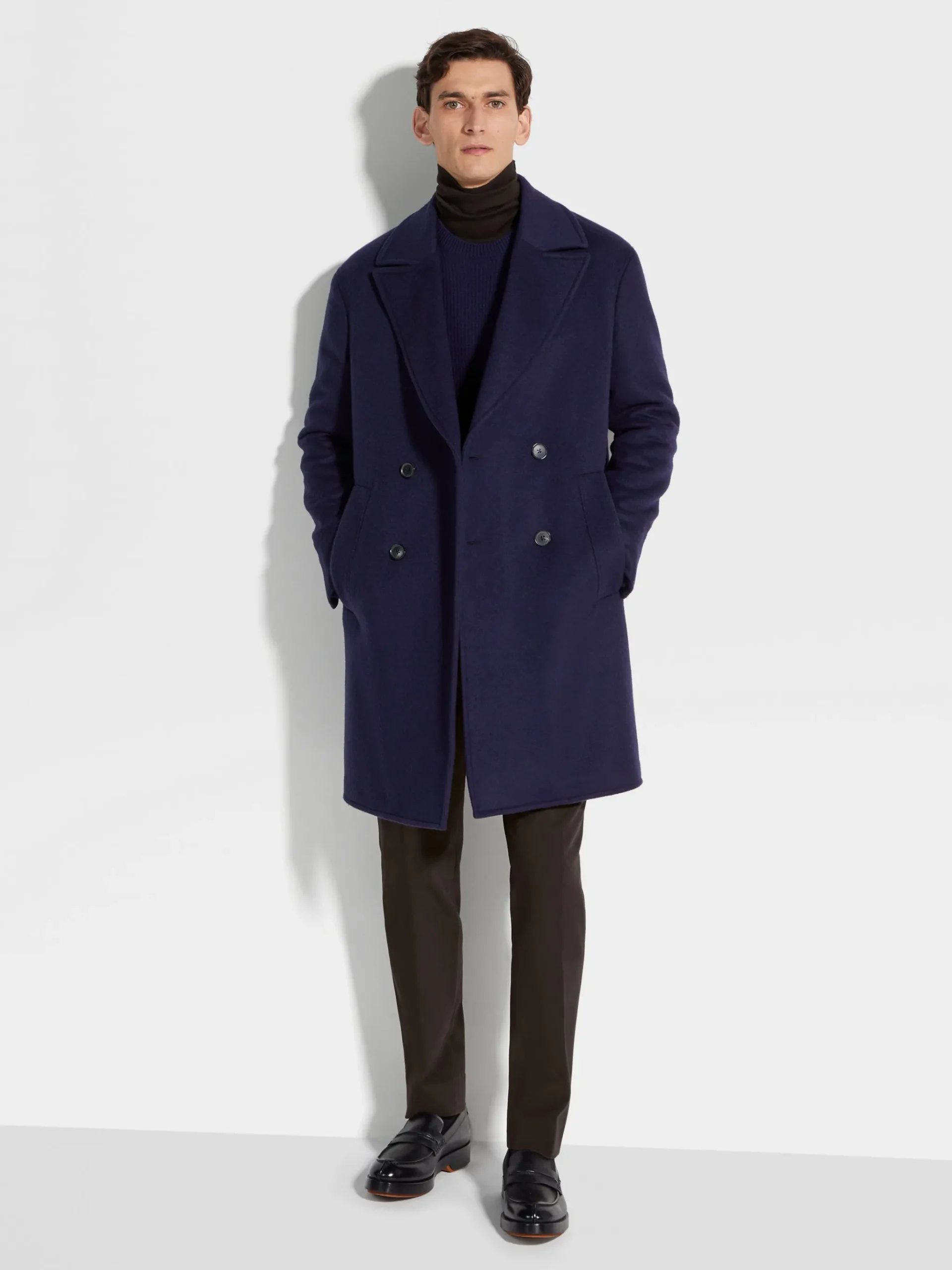 Ink Blue Oasi Cashmere Overcoat