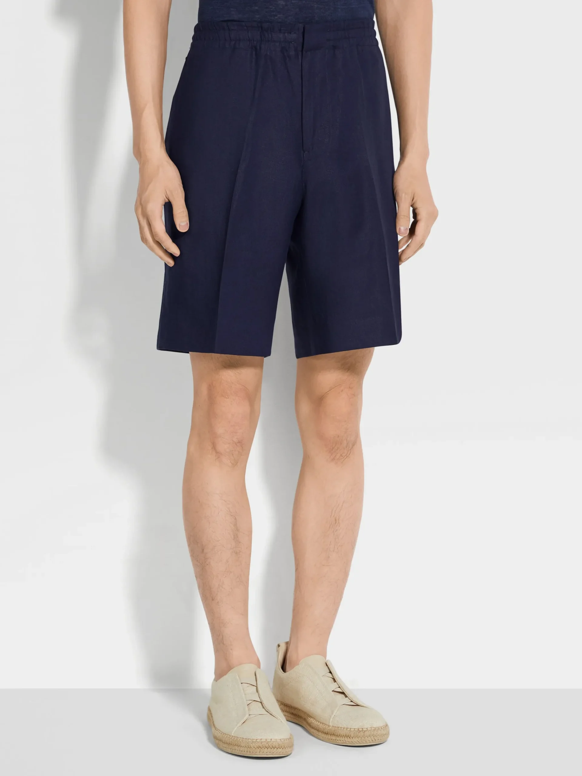 Ink Blue Oasi Lino Shorts