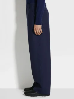 Ink Blue Wool Pants