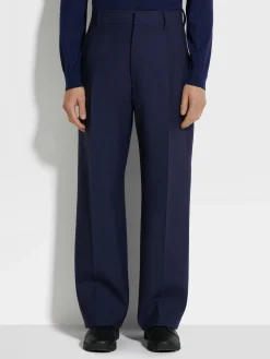 Ink Blue Wool Pants