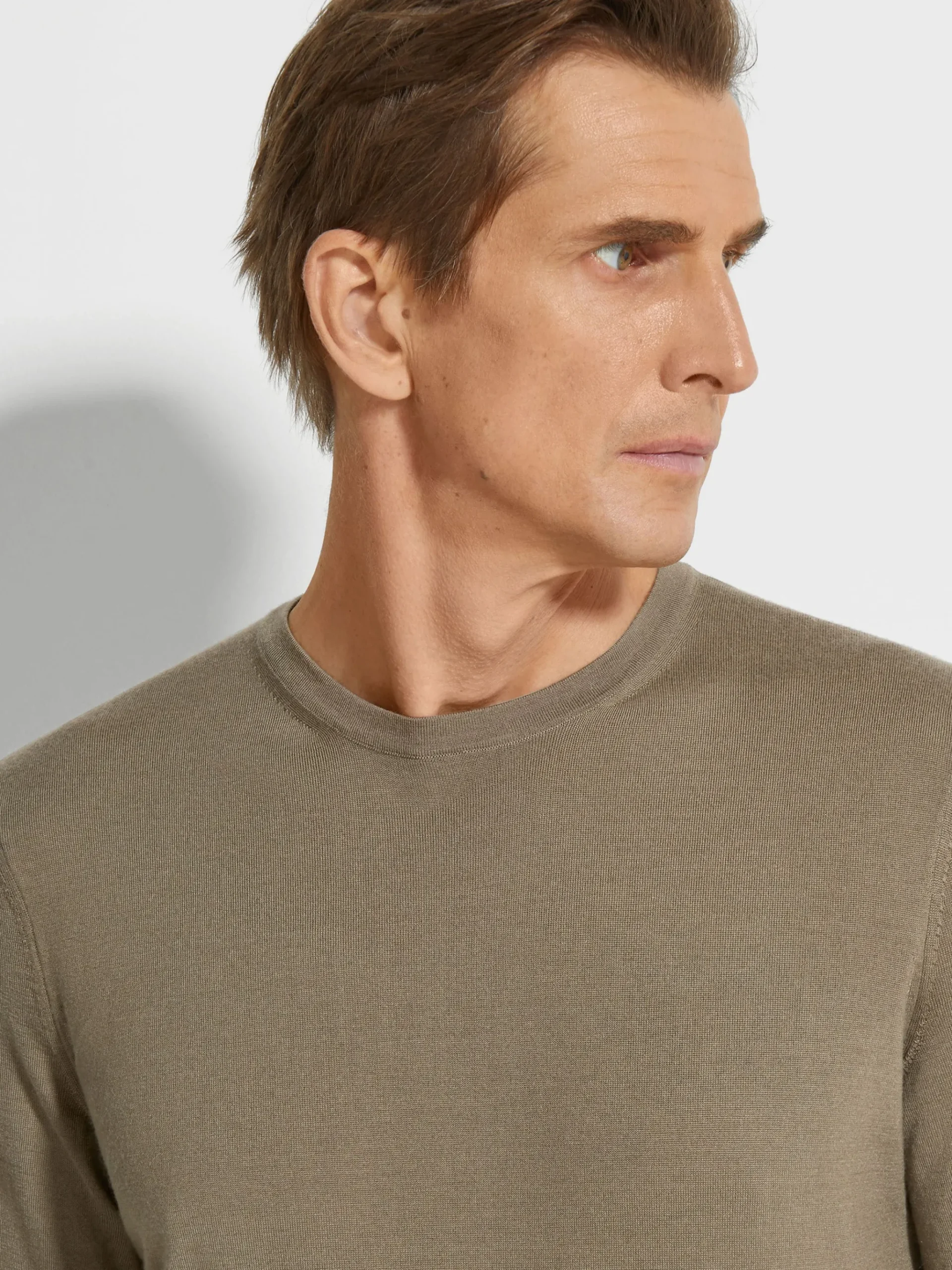 Khaki Cashseta Crewneck