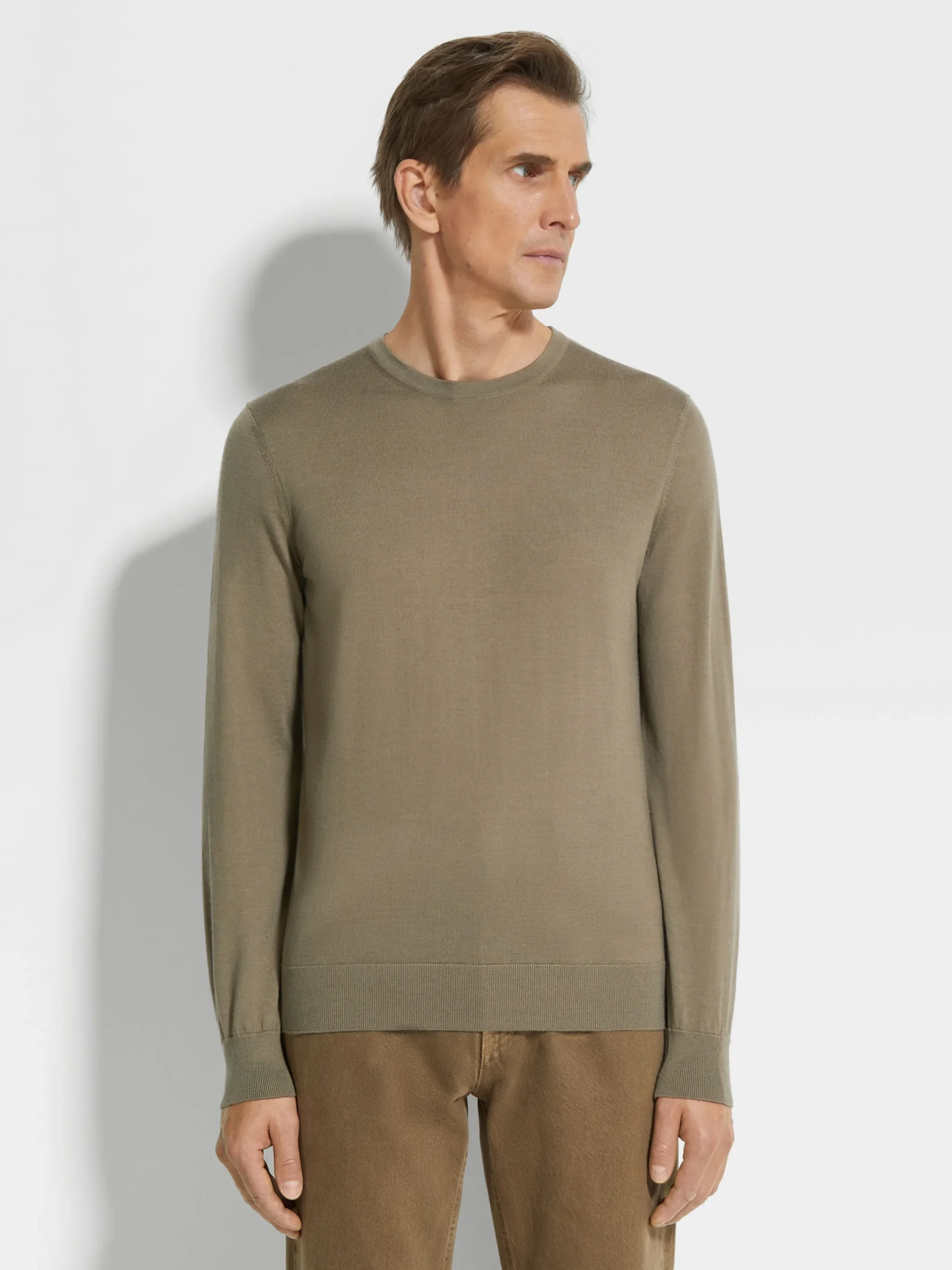 Khaki Cashseta Crewneck