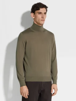 Khaki Cashseta Turtleneck