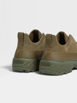 Khaki Suede and Leather Triple Stitch™ Monte Sneakers